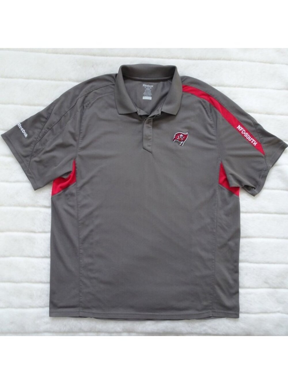 Reebok Men's Polo Shirt Tampa Bay Buccaneers 2XL Gray